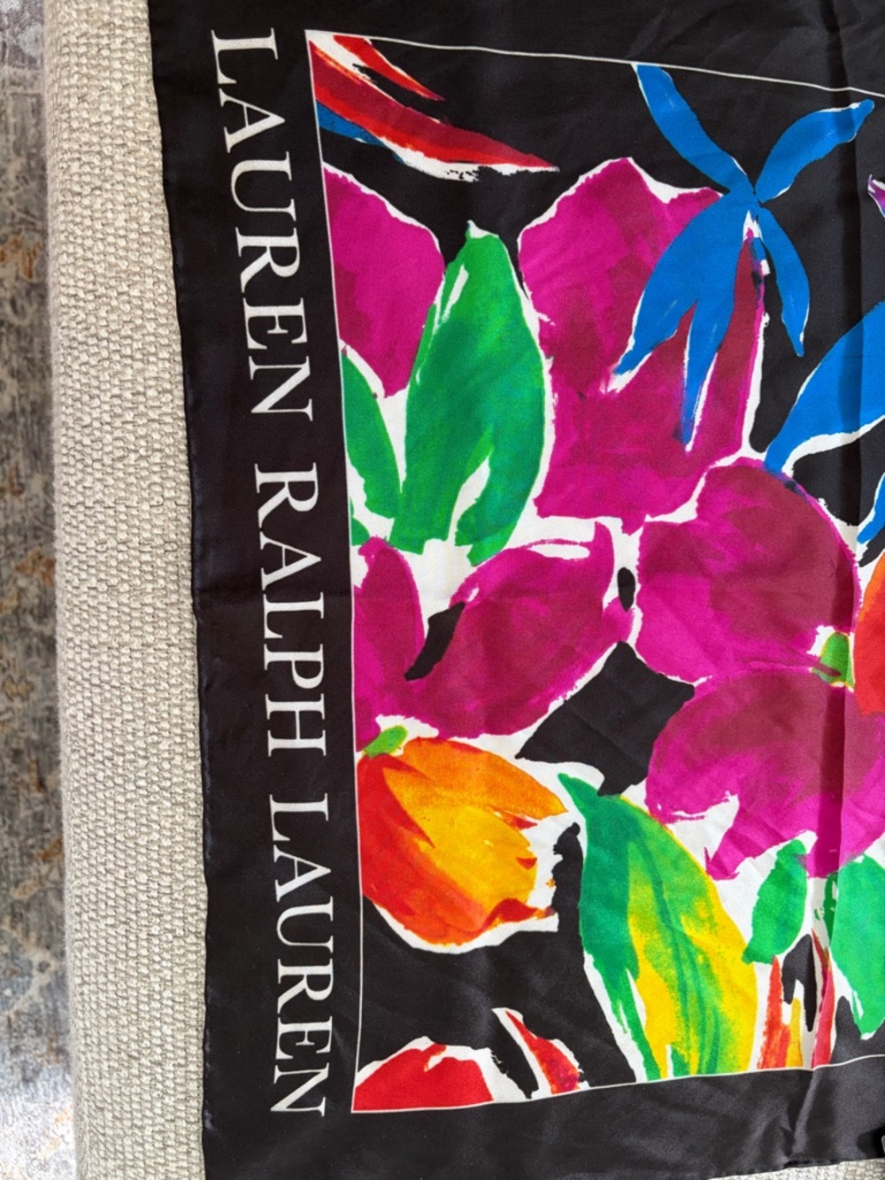 Lauren Ralph Lauren Black Label Silk Scarf - Black - Picture 3 of 6